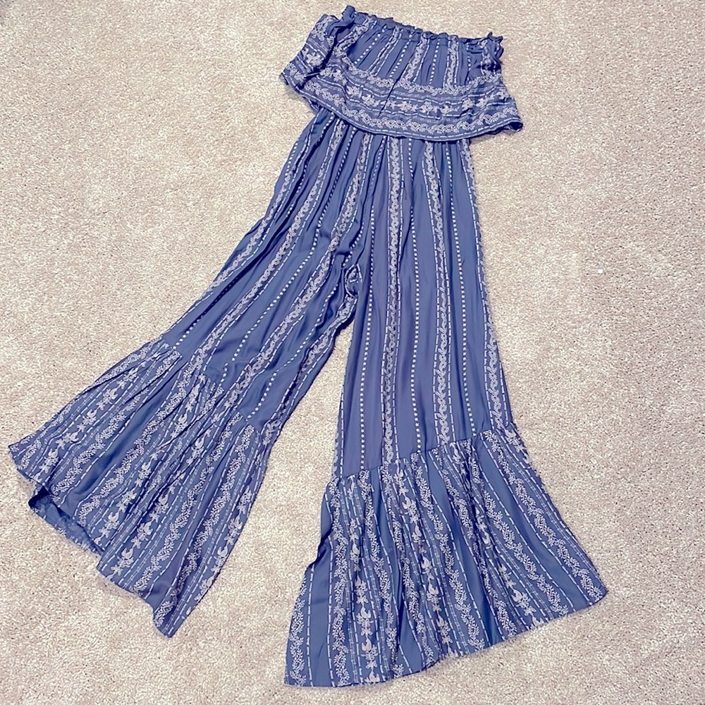 Japna strapless jumpsuit flare pant